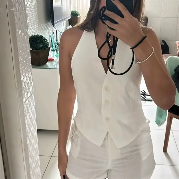 Mujer bunda z polyesteru s krátkym strihom a V-neck pre ženy high street štýl všetky ročné obdobia