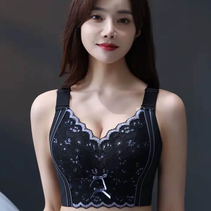 Soutien-gorge push-up à réglage latéral pour femme, sous-vêtements sexy, grande taille C D E, 75 80 