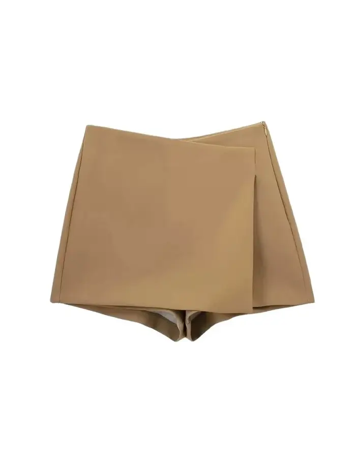 Femmes mode paréo Style asymétrique Shorts jupes Vintage taille haute côté fermeture éclair femme ju