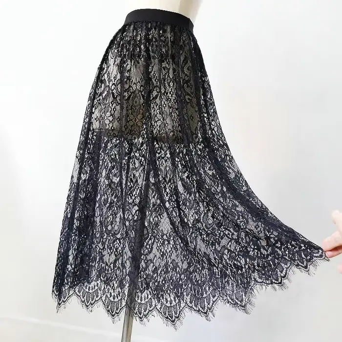 Dámska regrtedarling čipka dlhá sukňa, elegantná silueta, jemná čipka, perfektný strih, špeciálna príležitosť, leto, party, darček k narodeninám