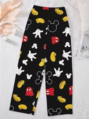 Pantalon de pyjama pour femme avec des imprimés de dessins animés mignons, confortable et idéal pour