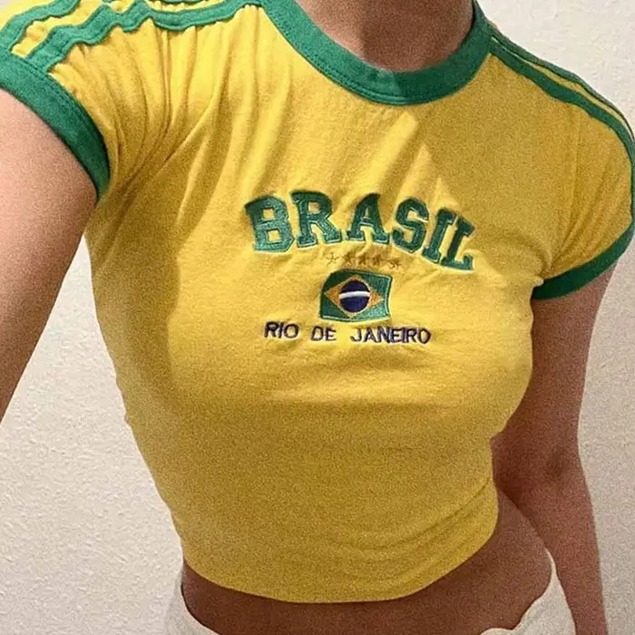 Dámsky kostým T-Shirt a šortky s brazílskymi písmenami