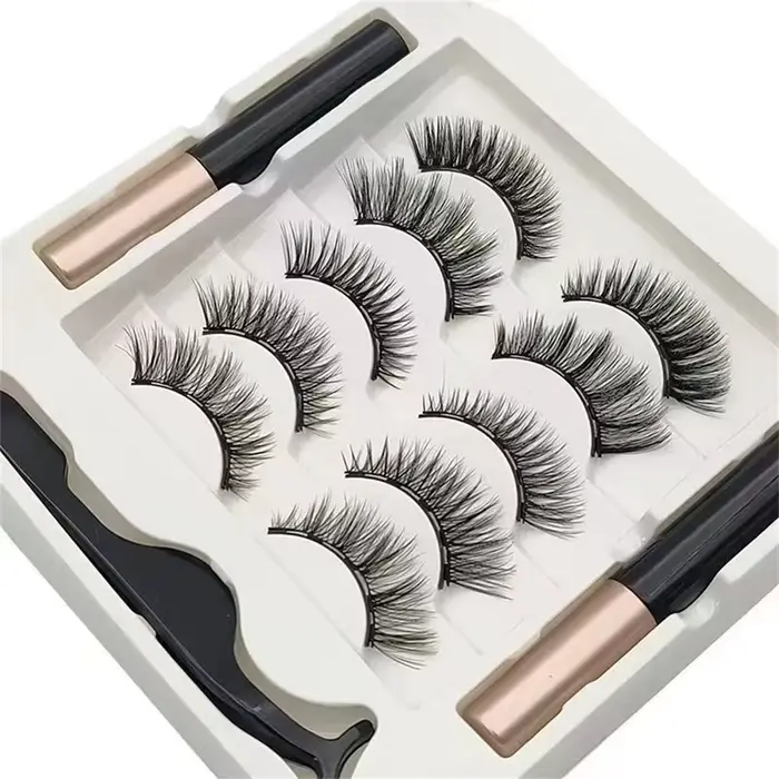 5 párov 5 magnetických rias Eyeliner pinzeta sada 3D prírodné umelé norkové riasy falošné