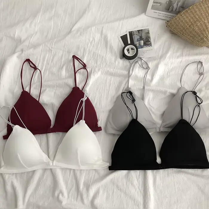 Dámske francúzsky štýl podprsenka, Sexy, opasok Thin, Bralettle, trojuholník Cap, spodná bielizeň, hlboké V, bezdrôtové, mäkké, tenké, bezšvíkové, Lingeri