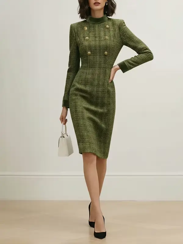 Štýlové vinobranie Polyester ceruzka šaty pre ženy formálne Ocassions jar jesenný štýl Vintage topánky zlaté kolená