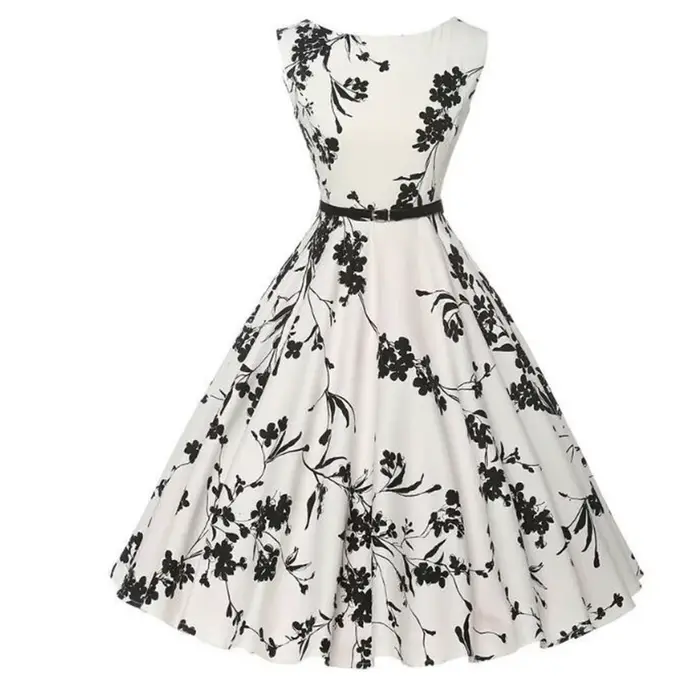 Robes d'été Robe vêtements Robe florale rétro Swing décontracté Vintage robes Rockabilly