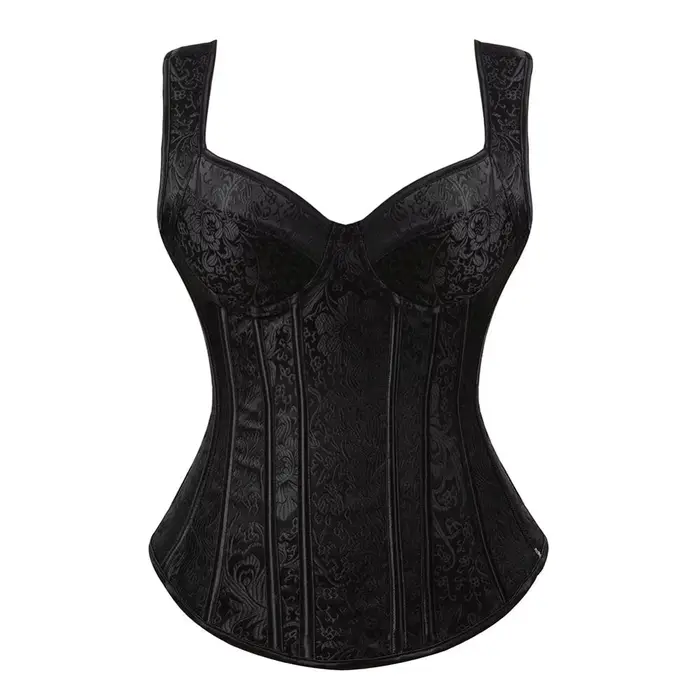 Dámske korzety kvetinové výšivky Vintage korzet popruh Bustier Jacquard zips korzet push up Korsett čipka bustiers strana kostým