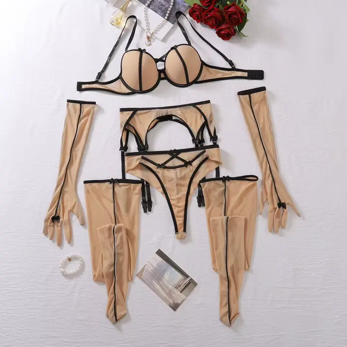 Sexy Priehľadné Čipka Spodná bielizeň Set, Dámske spodné prádlo, popruhy, Sleepwear na Valentína, Ultra Hot Doll Pančuchy, Erotické