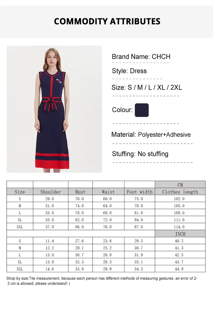CHCH – robe longue tricotée sans manches pour femmes, tenue d'affaires Simple, bleu marine, nouvelle
