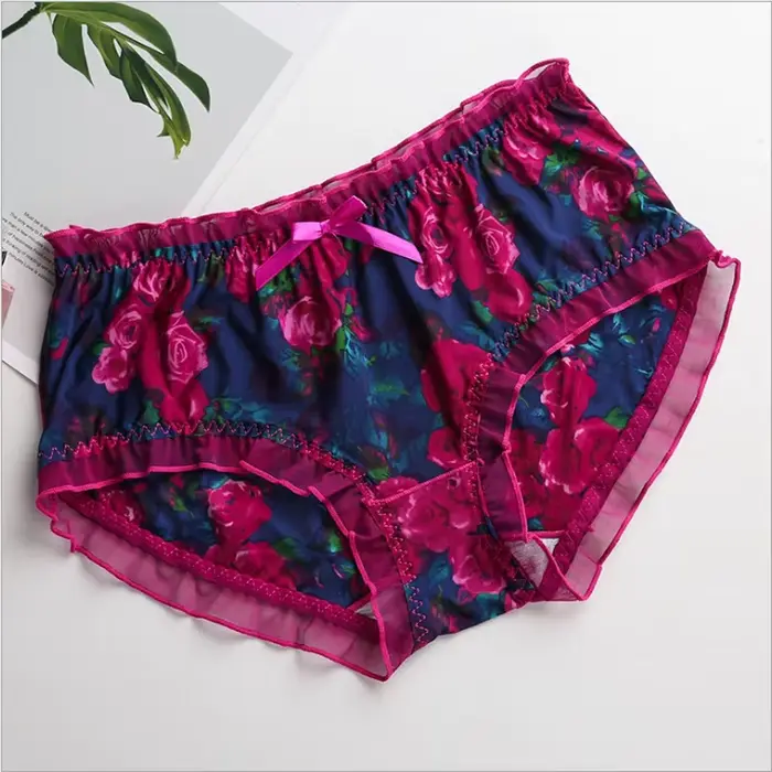 Silky Dámske čipka nohavičky, Plus veľkosť nohavičky, mlieko tlač, sexy, prehrabol, motýlik, elastický spodná bielizeň, Plus veľkosť