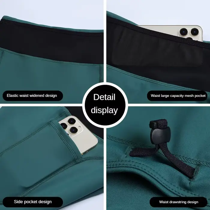 Short de compression avec poches pour femme, vêtements de sport à haute élasticité, entraînement spo