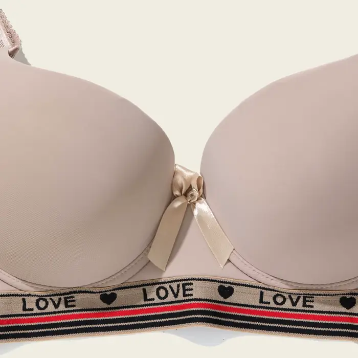BEAUWEAR – Športová podprsenka s pruhmi a potlačou písmen