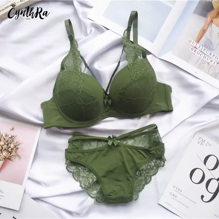 Spodná bielizeň Podprsenka Dámske spodné prádlo Sekcia Sexy priedušná žena Plus veľkosť čipky Push Up Bralette Bra a nohavičky Set