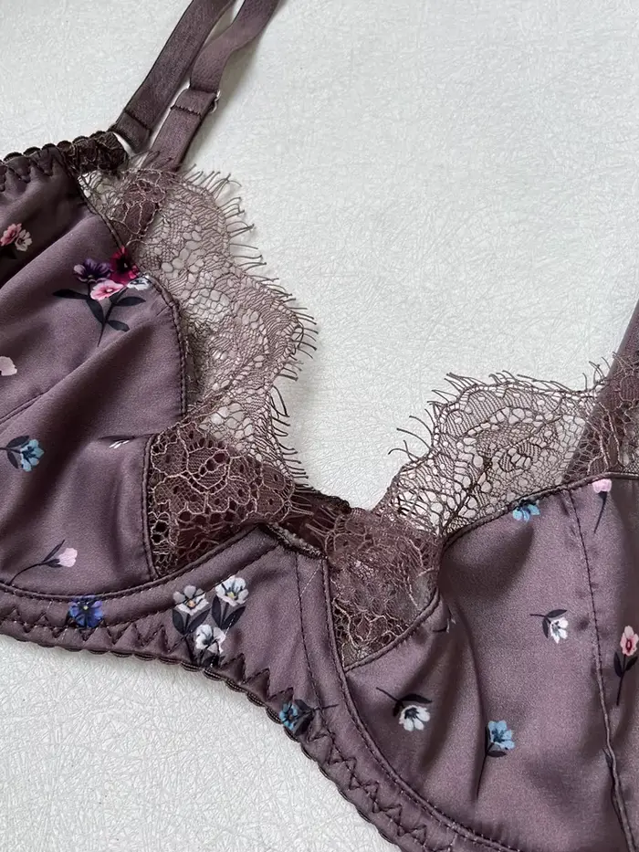 Francúzsky štýl lingerie set Belamimi | Sexy podprsenka a tangá s bodkami z čipky pre plné prsia