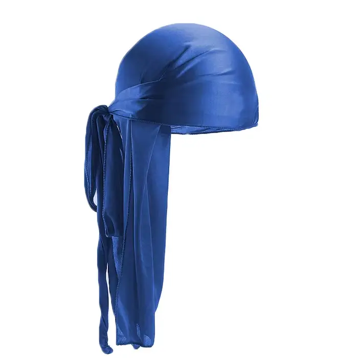 Unisexe longue soyeuse Durag longue queue foulard soyeux musulman Doo chiffon Pirate chapeau Durag c
