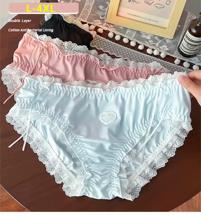 Sexy veľká veľkosť nohavičky ženská spodná bielizeň čipka jemné elastické spodné prádlo pre ženy
