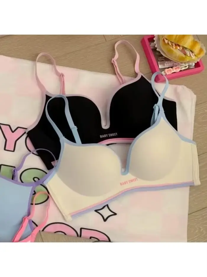Bezšvová push up podprsenka pre malý hrudník Farebná dopamínová podprsenka Comfort Lift a nohavičky podprsenka a sexy vzhľad pre ženy