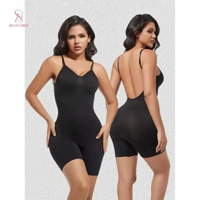Body de maintien en polyamide et élastane pour femmes, design dévoilant le dos, coupes ajustées et confortables, pour les occasions spéciales et les cadeaux d'anniversaire