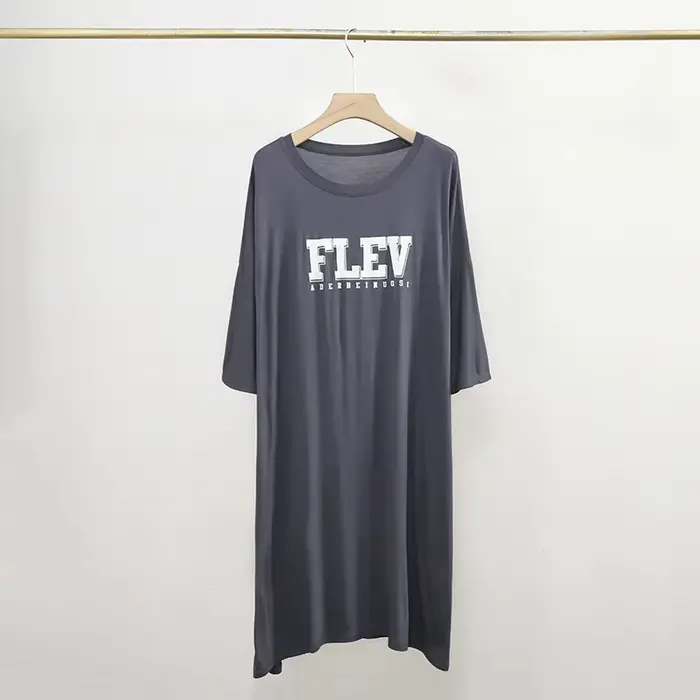 Chemises de nuit en coton pour femmes, nouvelle lettre imprimée, robes amples pour femmes, manches c
