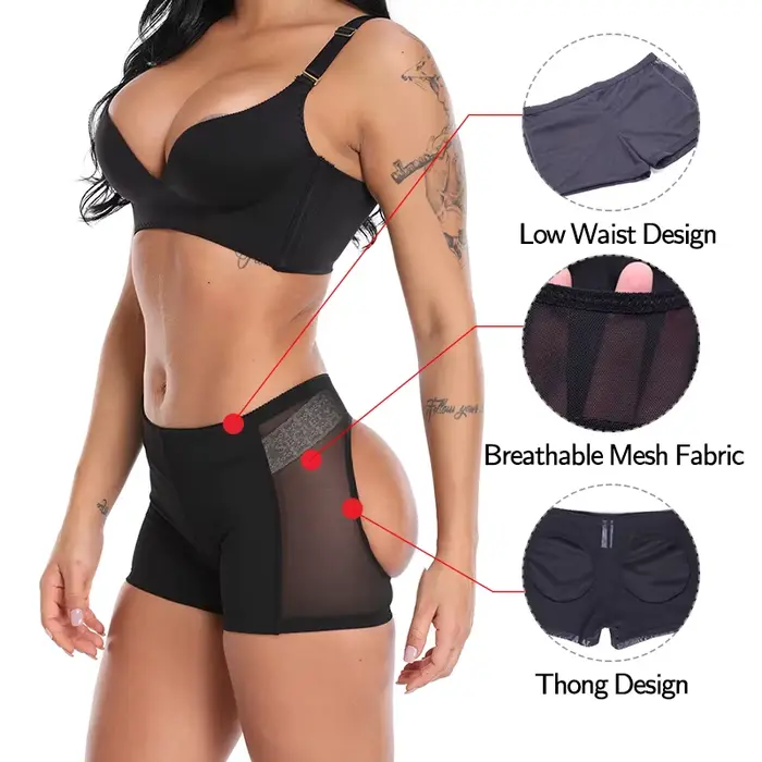 Femmes Sexy bout à bout culotte hanche rehausseur corps Shaper Sexy cul Push Up culotte ventre contrôle sous-vêtements ouvert hanche slips