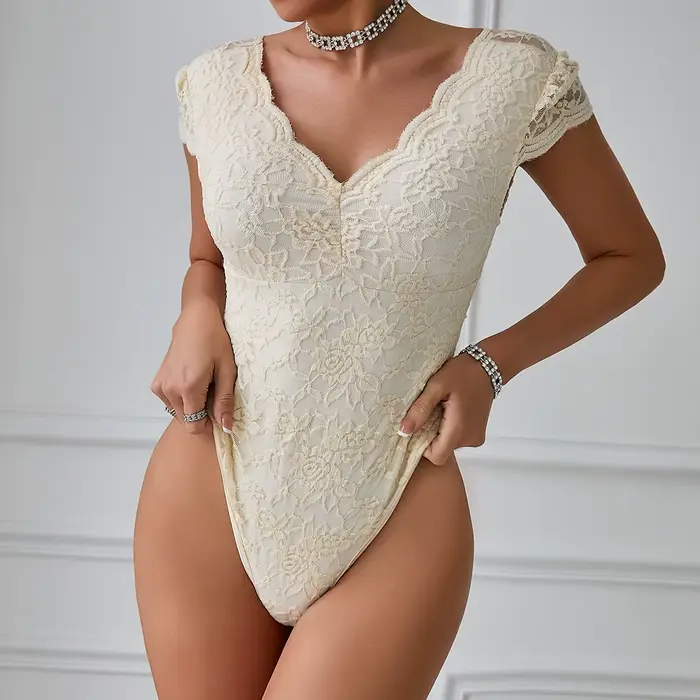 Kombinácia jedného kusu štýlovej bielej čipky pre ženy sexy štýl a klub vhodný pre jarný letný model y body tenký a pohodlný
