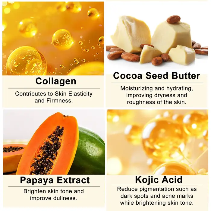 Lotion corporelle éclaircissante WK JALY Collagen Papaya Glow, hydratante, élimine les taches brunes