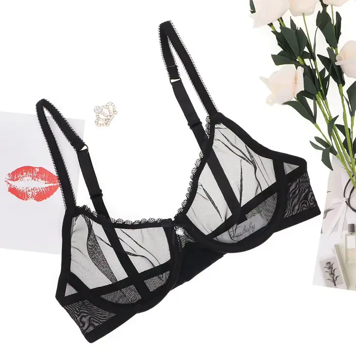 Sexy podprsenka v tenkých nylonových štvrtiach s výstužami pre ženy elegancia a minimalizácia špeciálnych príležitostí