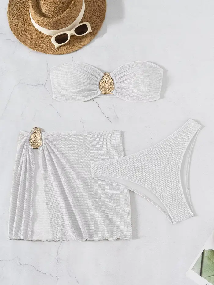 Bikini Chisalis 2025 Dámska sada, Nízky pás Sexy Bikiny, Plážový set so šatami, Pre ženy Špeciálne príležitosti