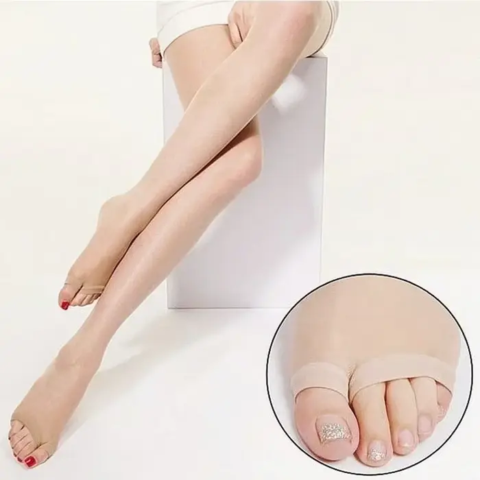 Dámske pančuchy s dvoma prstami Ultra-tenký Nylon stehná vysoké spodné