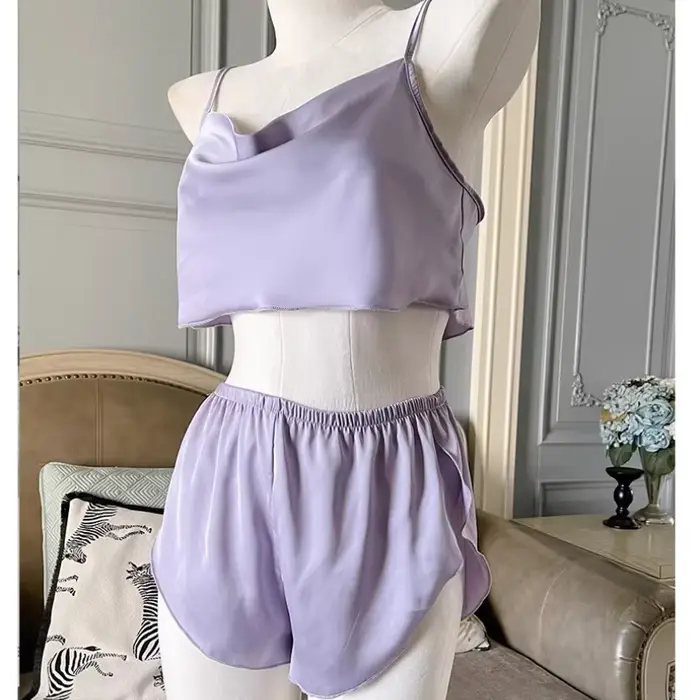 Sexy francúzske spodné prádlo pre ženy, pyžamo pre ženy, nočné oblečenie, ohlávku, šatku, spánok, Y s šortkami, zvádzanie, spodná bielizeň set pre dospelých