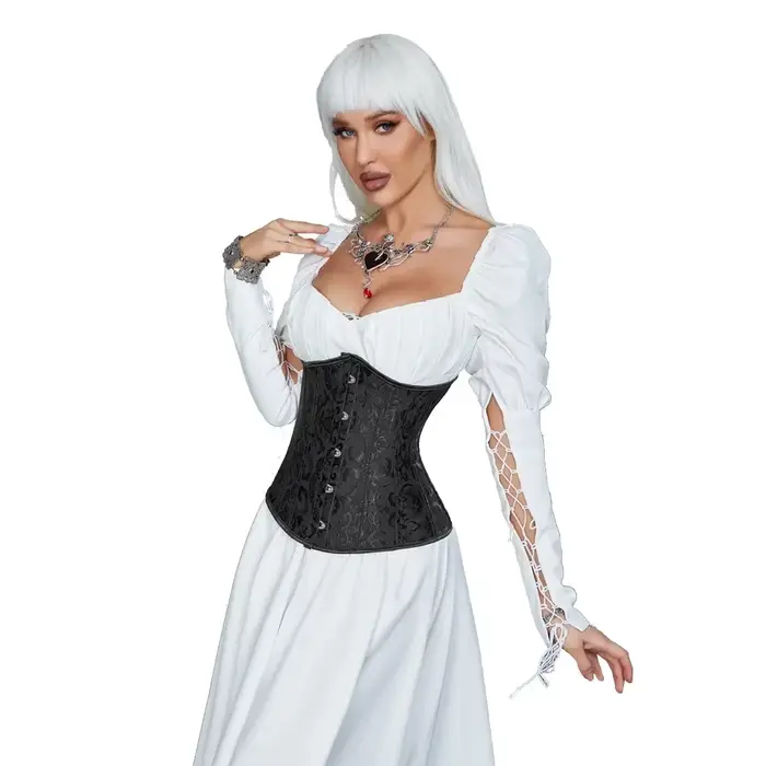 Vintage podprsienkový korzet pre ženy gotický žakárový plastový kostice basque telo tvarovač formovač pásu bustier