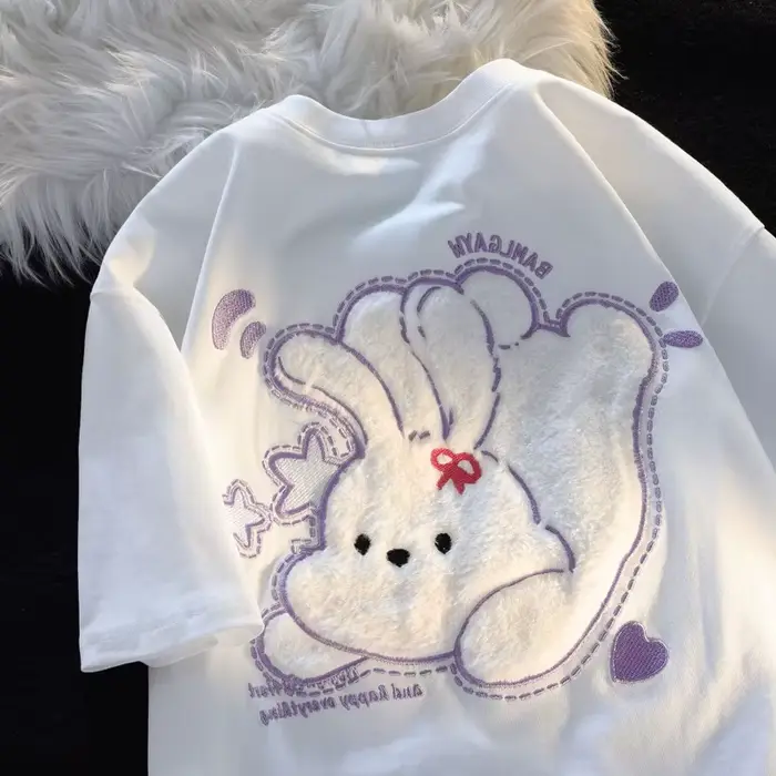 Dámske letné tričká, voľný strih Kawaii