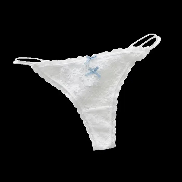 String transparent en dentelle pour femme, style ajouré, lingerie sans couture, culotte à fines bret