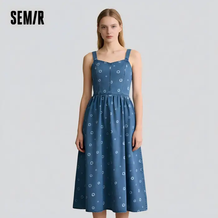 Semir preppy štýl bavlnené košieľka pre ženy, kvetinový vzor, pravidelné fit, bez rukávov, ideálny pre letné a ležérne dni