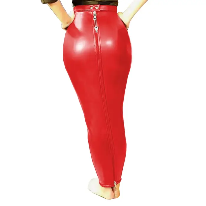 High fashion PU kožené šaty so zipsom pre ženy gotický štýl a cosplay špeciálne príležitosti