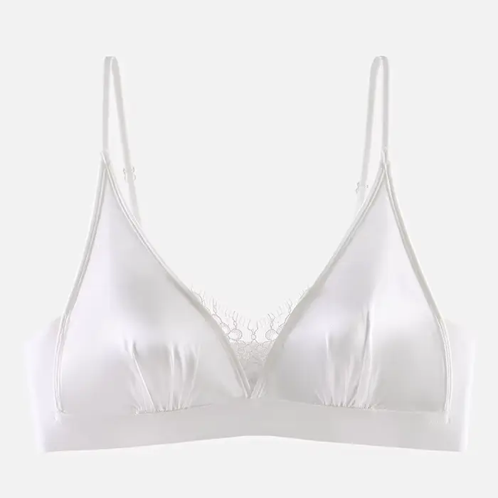 Soutien-gorge élégant français sans armatures, lingerie de luxe en satin, bralette pour petite poitr