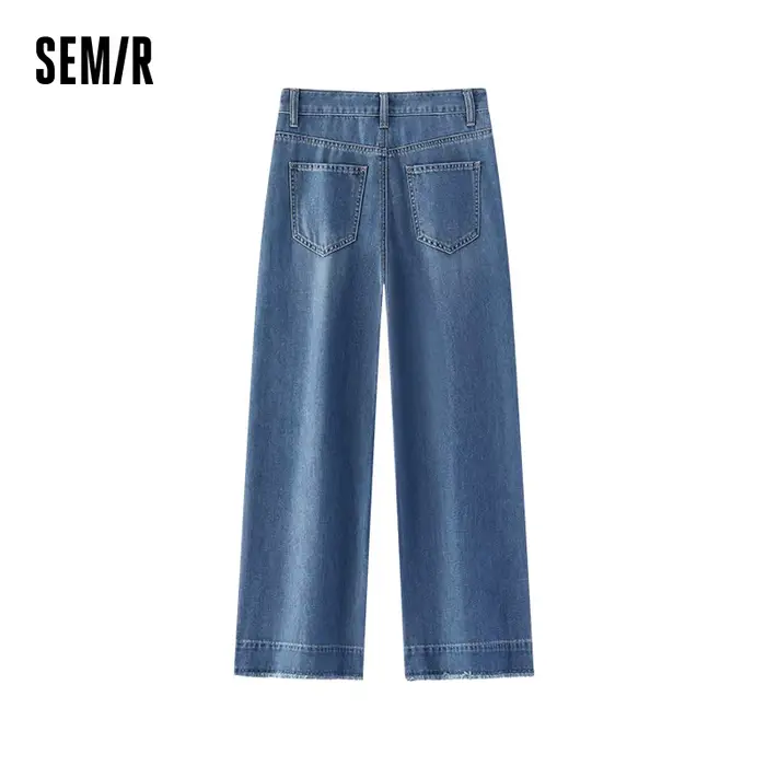Jean pour femme Semir, coupe large, ourlet brut, longueur cheville, style urbain décontracté, doux e