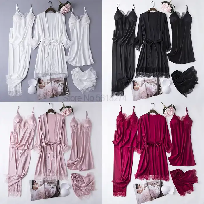 Mäkké saténové dámske nočné kimono pre špeciálne príležitosti, nočné oblečenie, nočnú košeľu, domáce oblečenie, intímne, pohodlné a elegantné spodná bielizeň