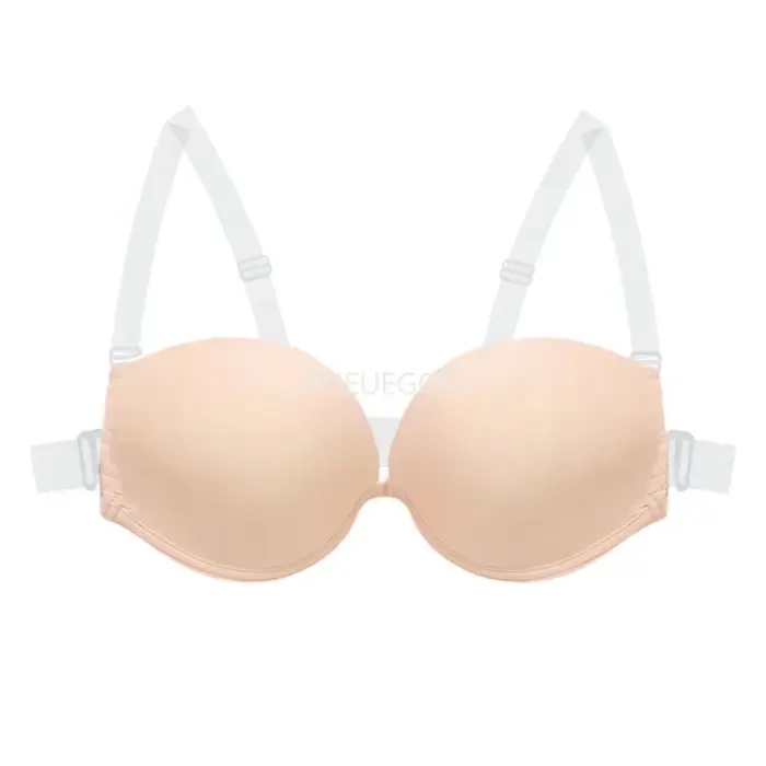Soutien-gorge invisible ultime dos nu, bralette push-up multi-positions avec bretelles transparentes