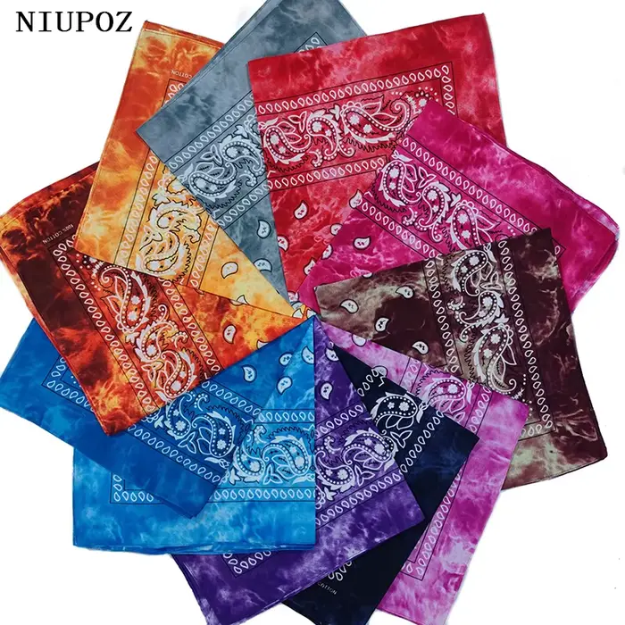 Nový dizajn kravata farbenie kešu Paisley Hip Hop 100% bavlna štvorec Bandana šál unisex čelenka darčeky pre mužov