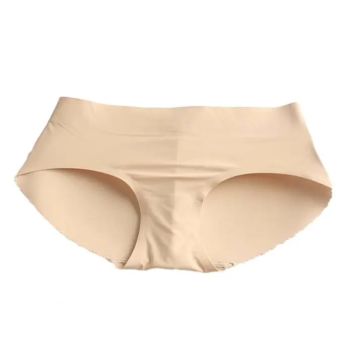 Sous-vêtements sexy taille basse pour femme, faux bout à bout, culotte push, rembourrage sans coutur