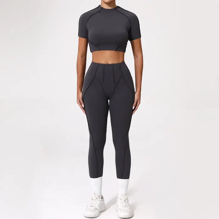Costume de Yoga 2 pièces pour femmes, ensemble de sport à séchage rapide, survêtement pour course à 