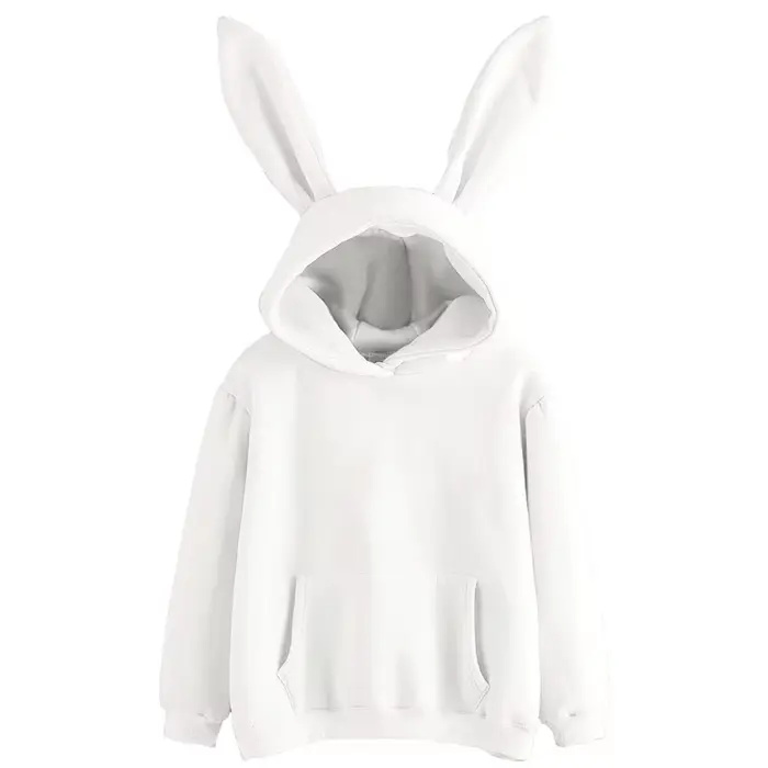 2025 automne et hiver nouveaux vêtements pour femmes Harajuku Wei à capuche lapin à capuche couleur 
