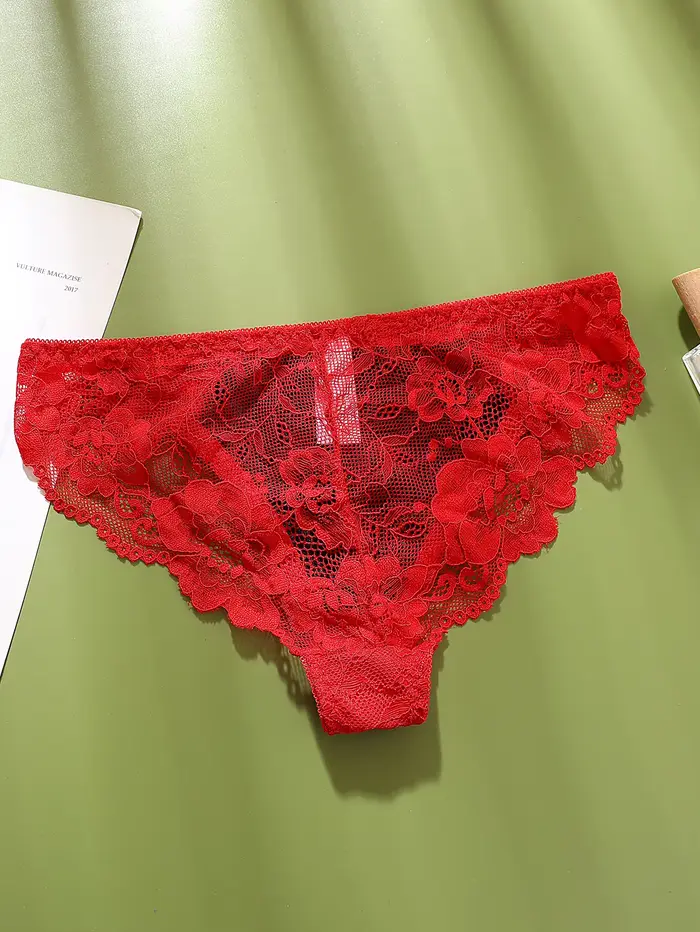 Dámske spodné prádlo Sexy čierna čipka nohavičky spodná bielizeň Dámske kvetinové čipky nohavičky Perspektíva Design Dámske nohavičky