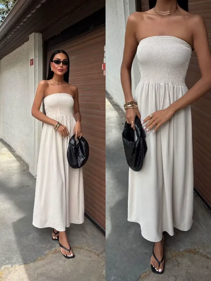Robe Nová élégante sans manches pour femmes junior polyester ample longueur cheville occasions printemps automne