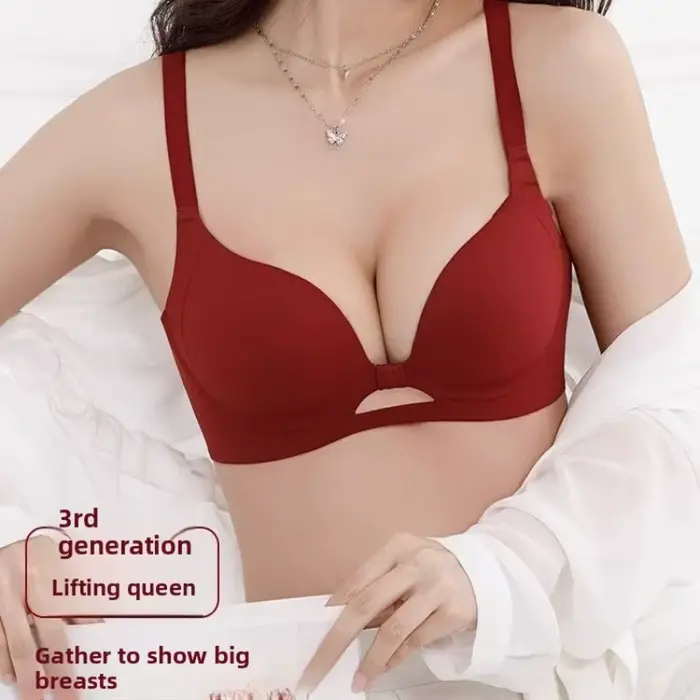 Červená push-up podprsenka pre ženy s malými prsiami