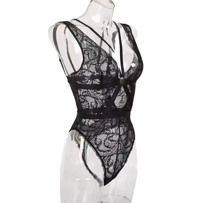 Lingerie Sexy pour femmes dentelle érotique nuisette body sous-vêtements Catsuit Teddy robe érotique pour sexe Lenceria Costumes exotiques