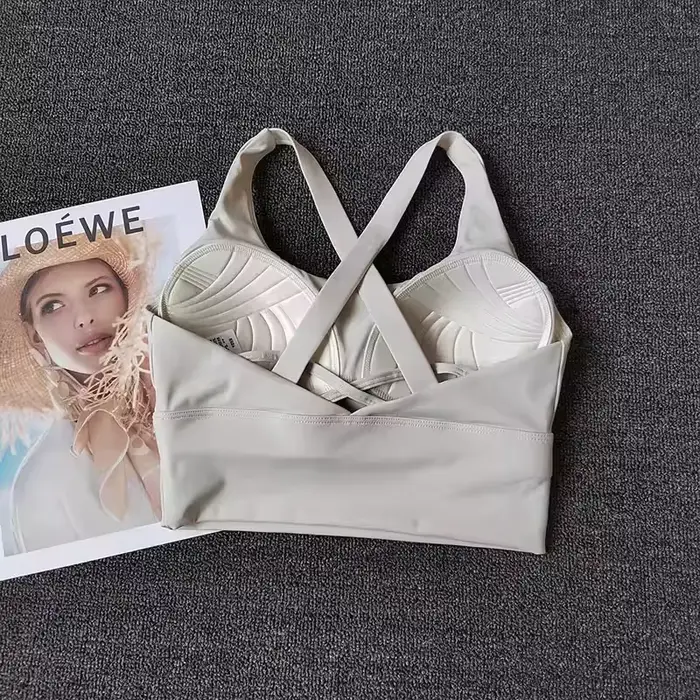 Dámska športová podprsenka s pevnými pohármi, backless tréningové tielko na beh, fitness, jogu a skákanie cez švihadlo