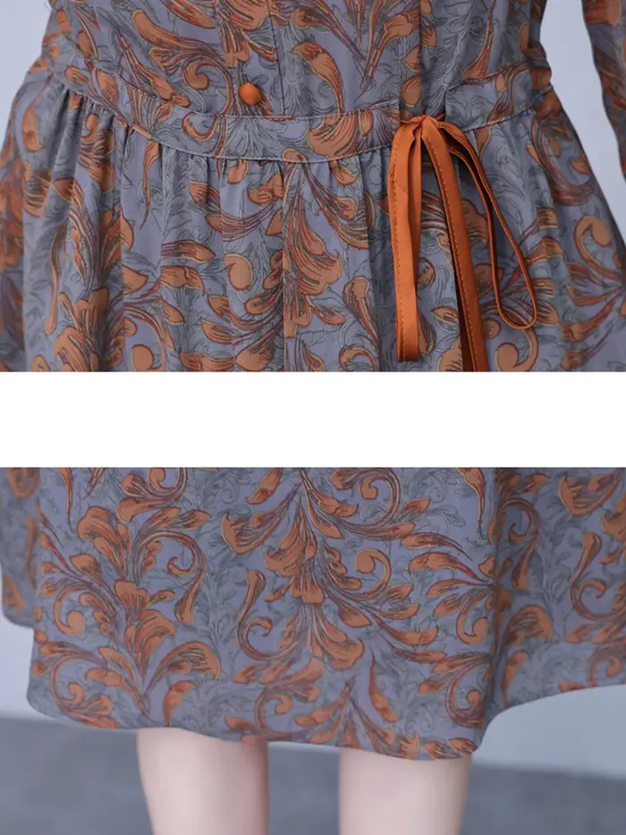 Robe mi-longue à manches longues et col à volants pour femmes, robe de soirée élégante, tambour coré