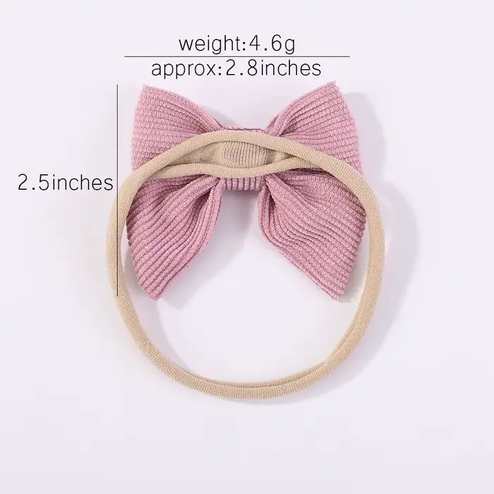 Bandeaux élastiques doux pour bébé fille, bandeaux en Nylon tricotés avec nœud papillon, 5 pièces/en